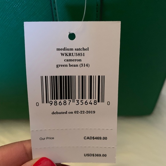 Sold! Kate Spade Green Cameron Medium Satchel NWT - Picture 4 of 7